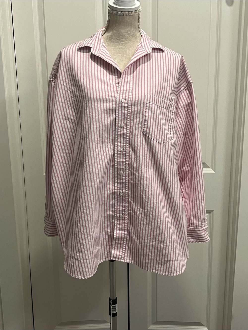 Frank & Eileen Button Down Striped Oversized Shirt Small Shirley Polished Preppy